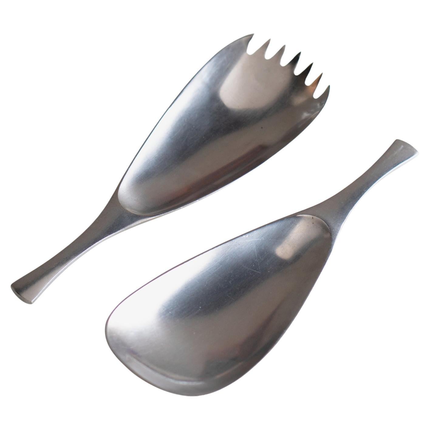 Danish Odin Stainless Steel Salad Servers Set by Jens Quistgaard for Dansk im Angebot