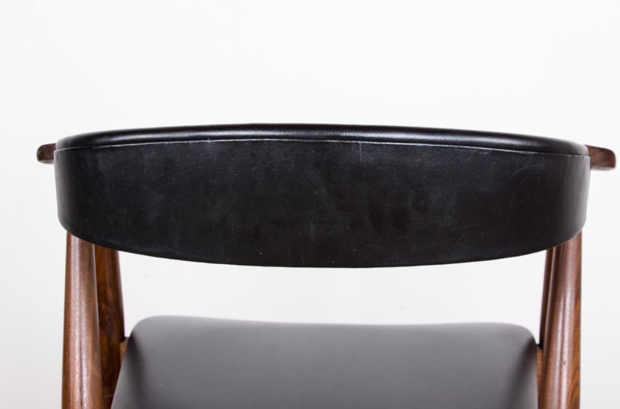 Danish office armchair in Teak and Skai model 213 by Thomas Harlev 1960. 8