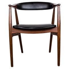 Danish office armchair in Teak and Skai model 213 by Thomas Harlev 1960.