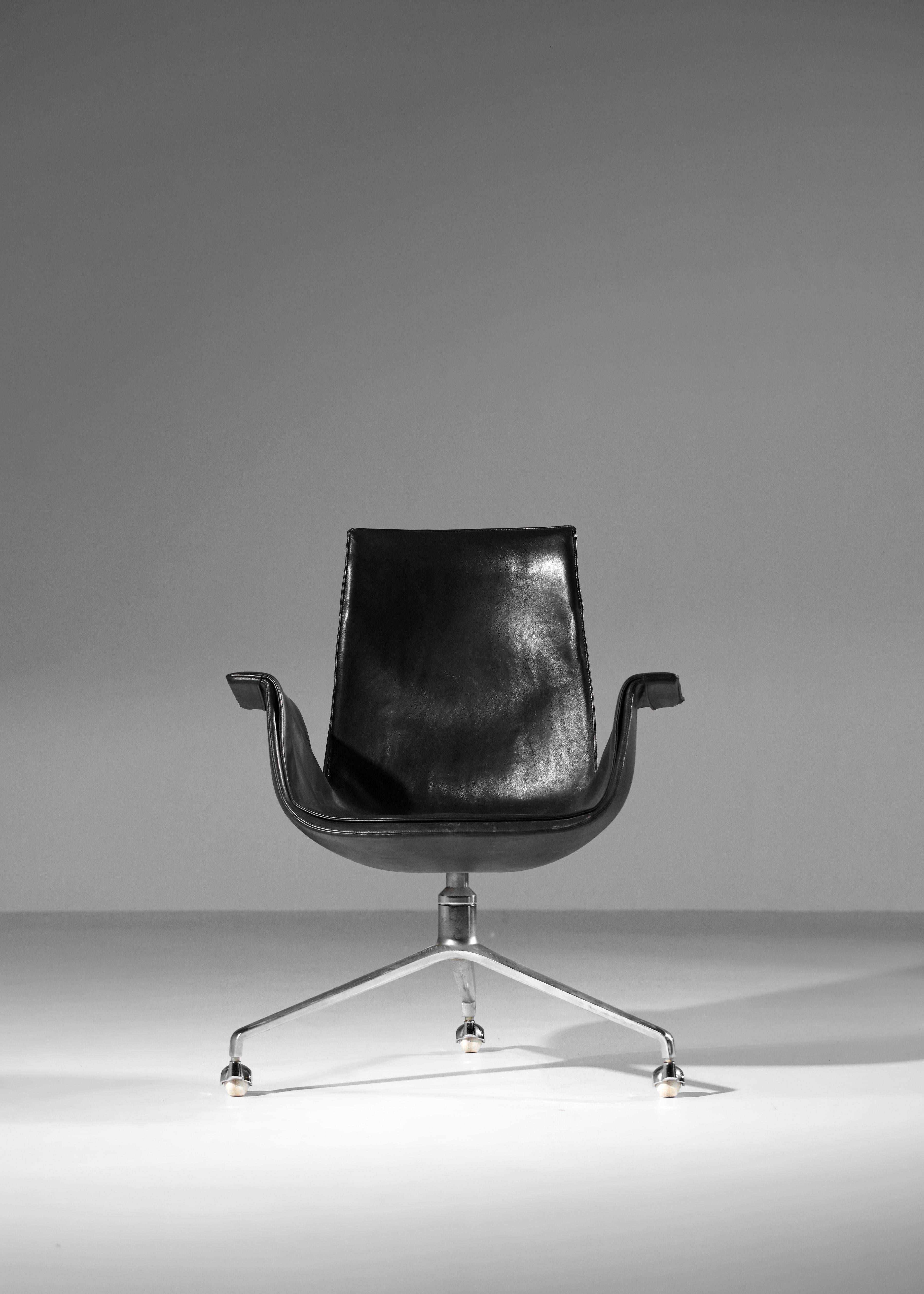 Danish office chair Preben Fabricius and Jorgen Kastholm for Alfred Kill In Fair Condition In Lyon, FR