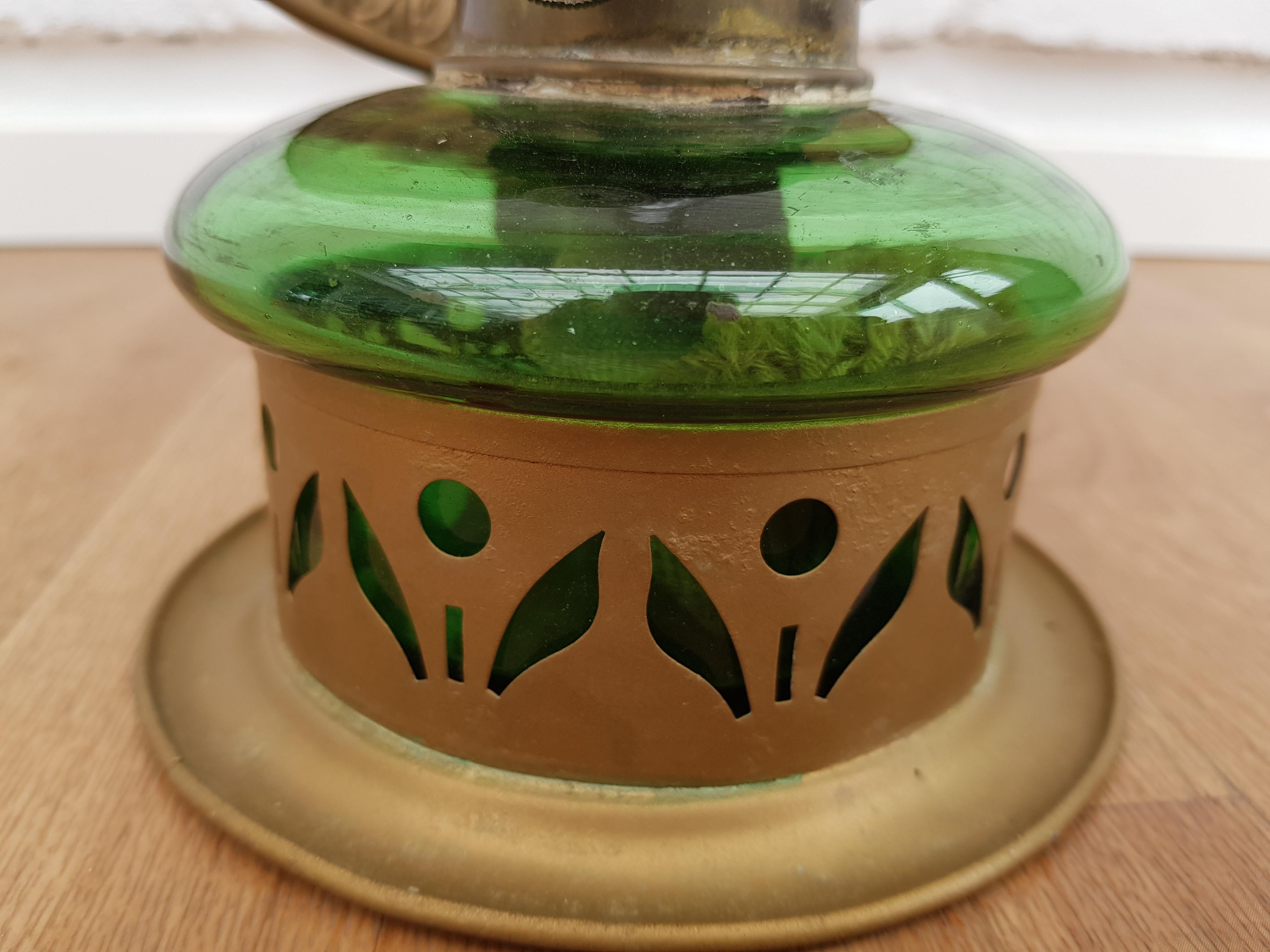 Brass Danish Oil Lamps, Rundbrænder Kosmos, 1960s For Sale