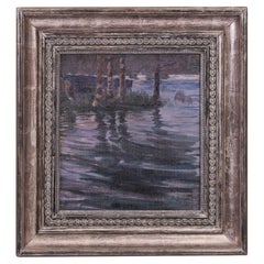 Danish Oil Painting 1907 Frederik Larsen-Saerslov “Birches by the Pond”