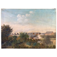 Paisaje agrícola danés Pintura al óleo fechada en 1884