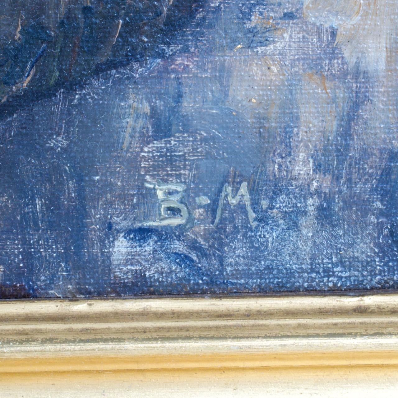 20ième siècle Peinture à l'huile danoise, signée BM, circa 100 ans. en vente