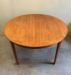 Danish Omann Jun Model 55 Double Extending Teak Dining Table Mid Century