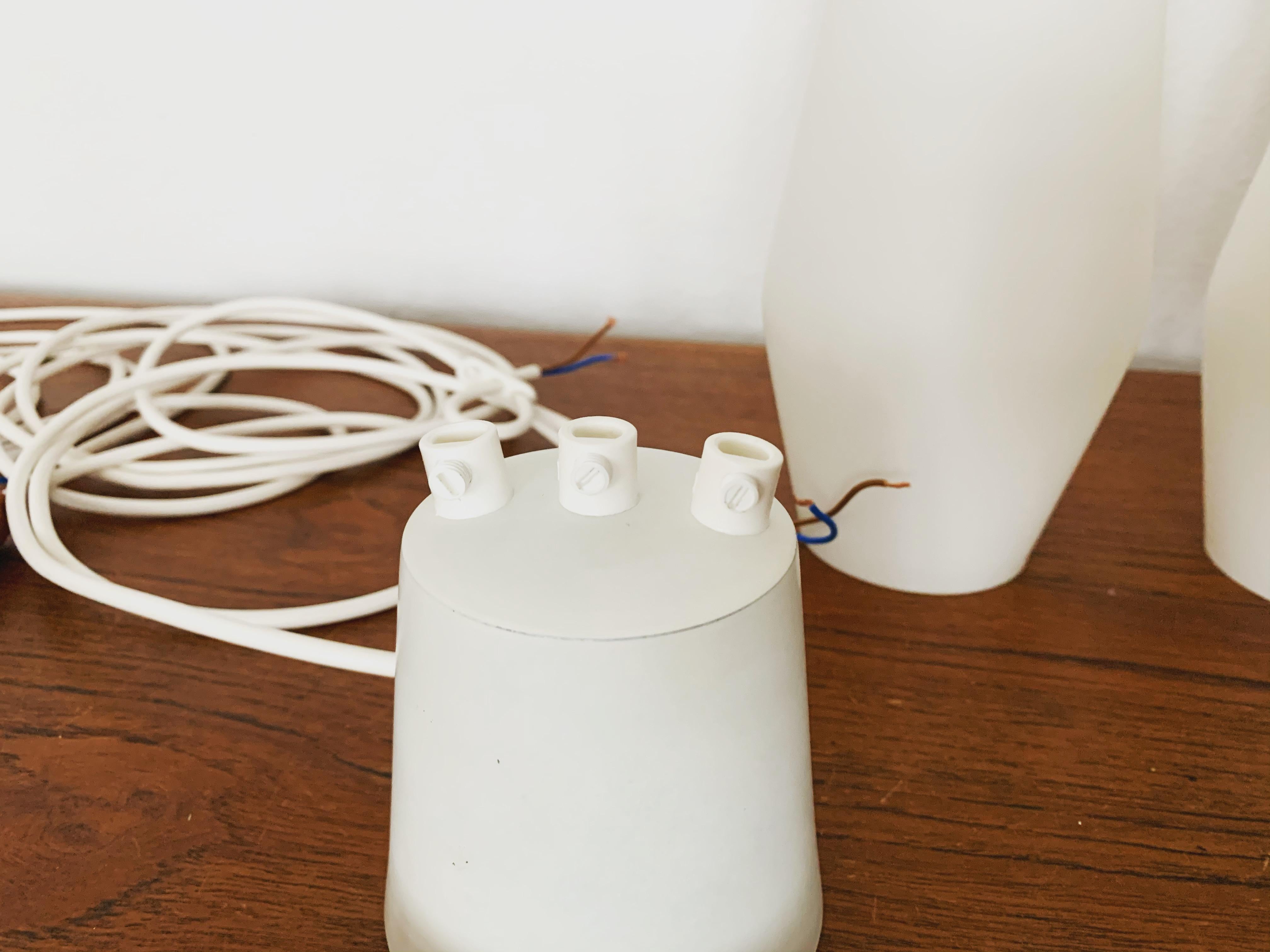 Lampada danese in vetro opalino e teak in vendita 6