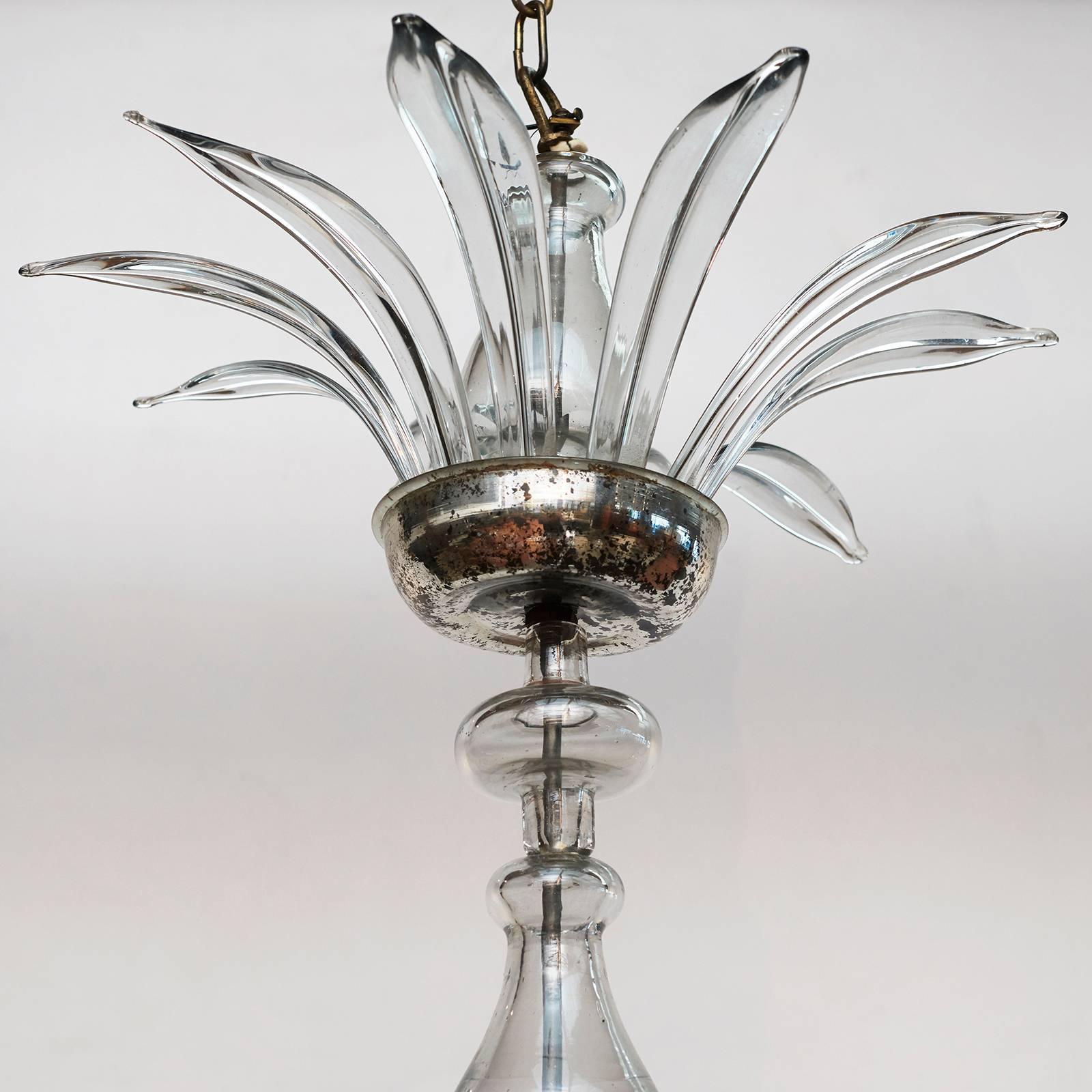 Danish or Possibly North German Baroque Crystal Glass Chandelier, circa 1750s In Good Condition In Kastrup, DK