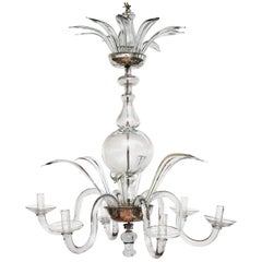 Antique Danish or Possibly North German Baroque Crystal Glass Chandelier, circa 1750s