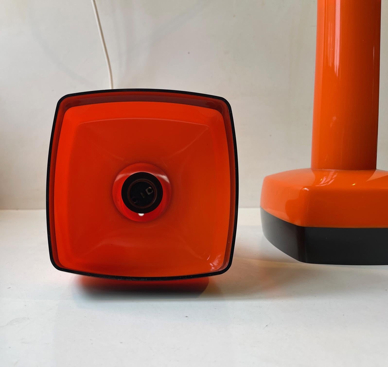 Danish Orange Plastic Ceiling Lamps by Bent Karlby for a. Schroder Kemi For Sale 1