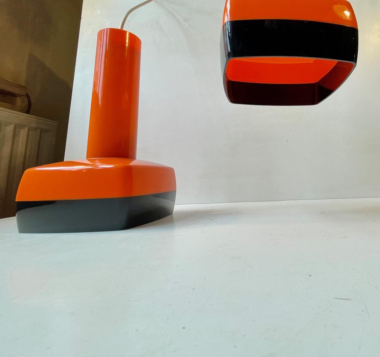 Danish Orange Plastic Ceiling Lamps by Bent Karlby for a. Schroder Kemi For Sale 3