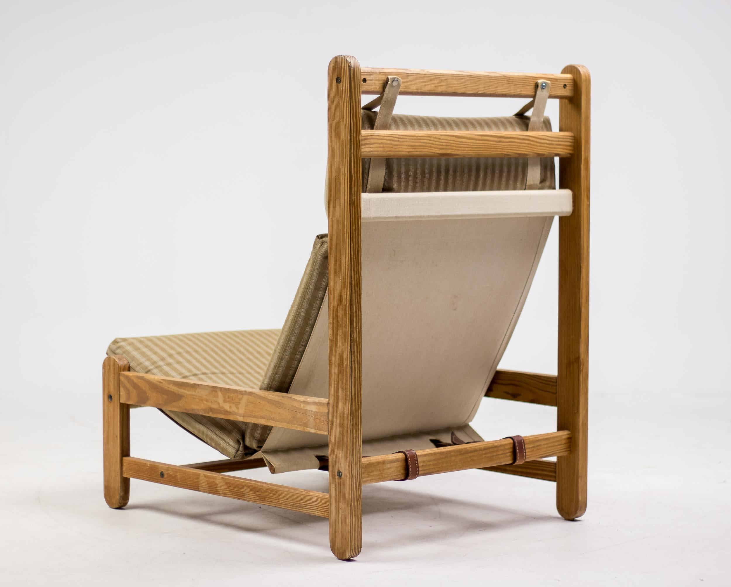 Mid-Century Modern Danish Oregon Pine Sling Chair For Sale