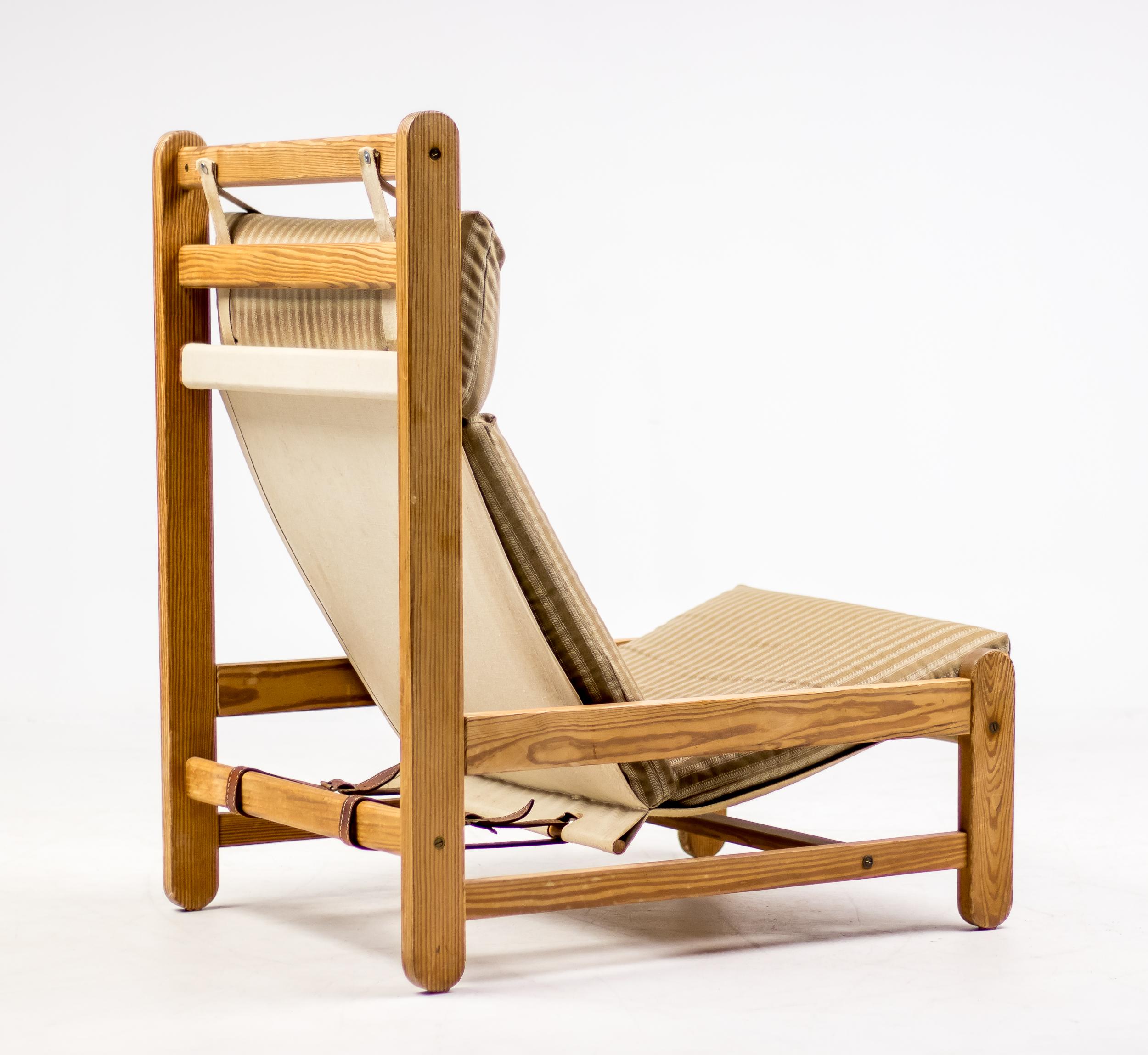 Mid-Century Modern Chaise à franges danoise en pin de l'Oregon en vente