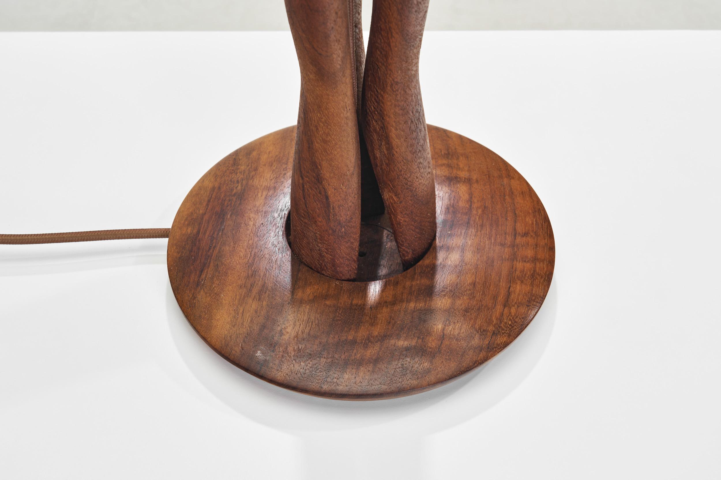 Danish Organic Form Teak Table Lamp, Denmark 1960s 11