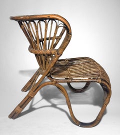 Danish Organic Modern Rattan Lounge Chair In The Style Of Viggo Boesen