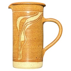 Organic Modern Stoneware Pitcher, Denmark, 1980s