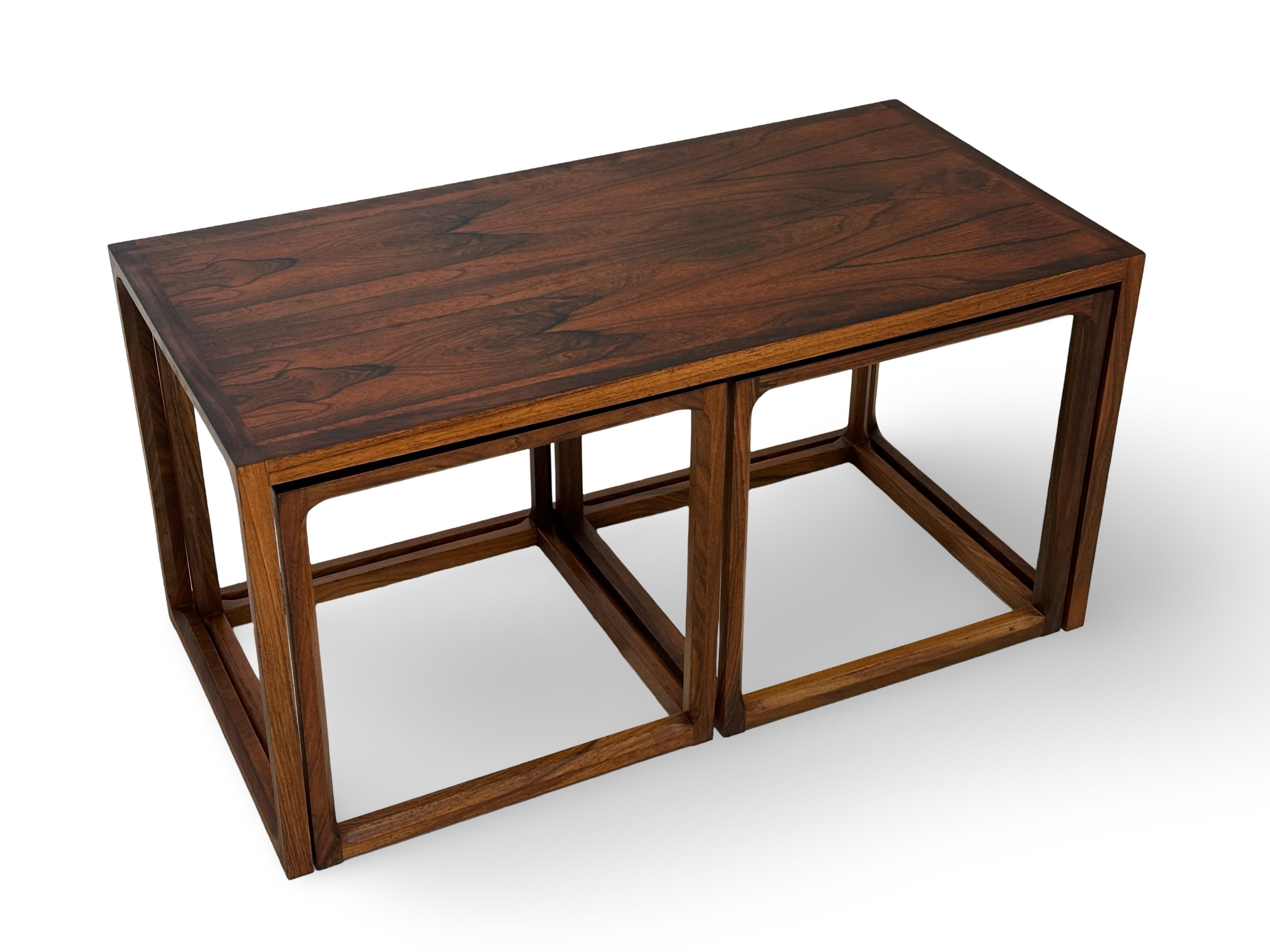 Rare set of lamp tables in rosewood. Designed in the early 1960s by Kai Kristiansen and manufactured by Aksel Kjersgaard, Odder, Denmark.
The tables are in fantastic good and original condition.
