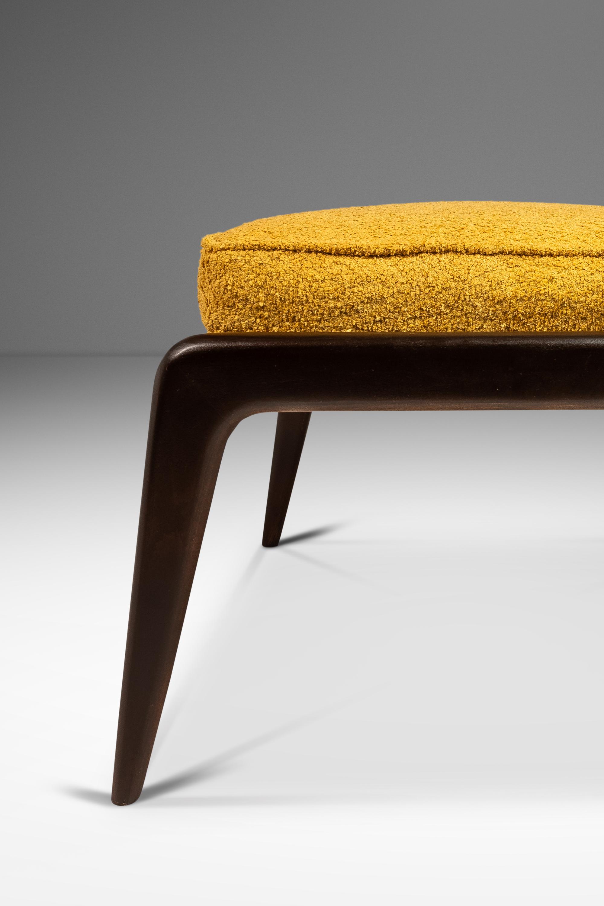 Danish Ottoman in Beech & Bouclé by Ib Kofod Larsen for Selig, Denmark, c. 1960s 6