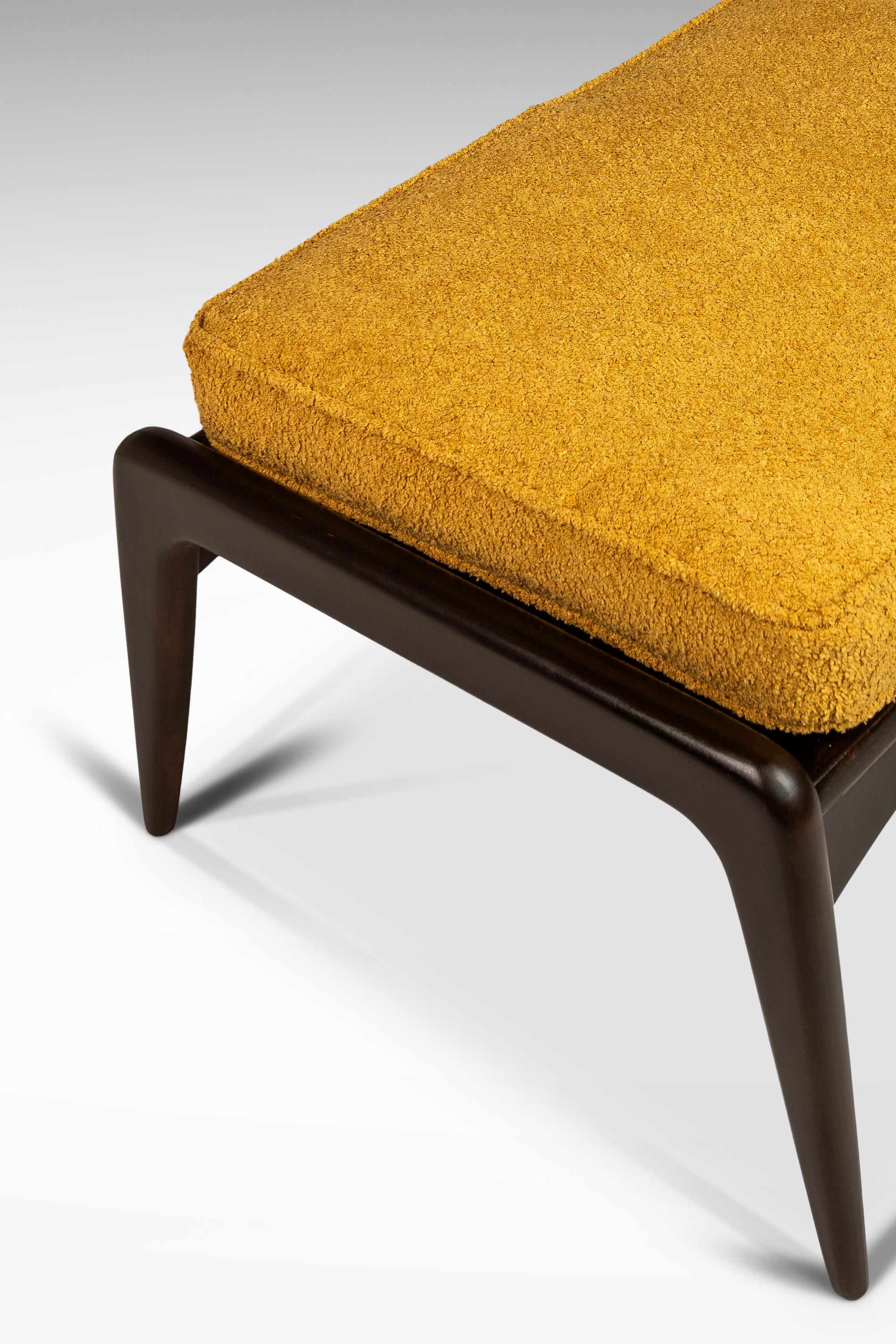 Danish Ottoman in Beech & Bouclé by Ib Kofod Larsen for Selig, Denmark, c. 1960s 7