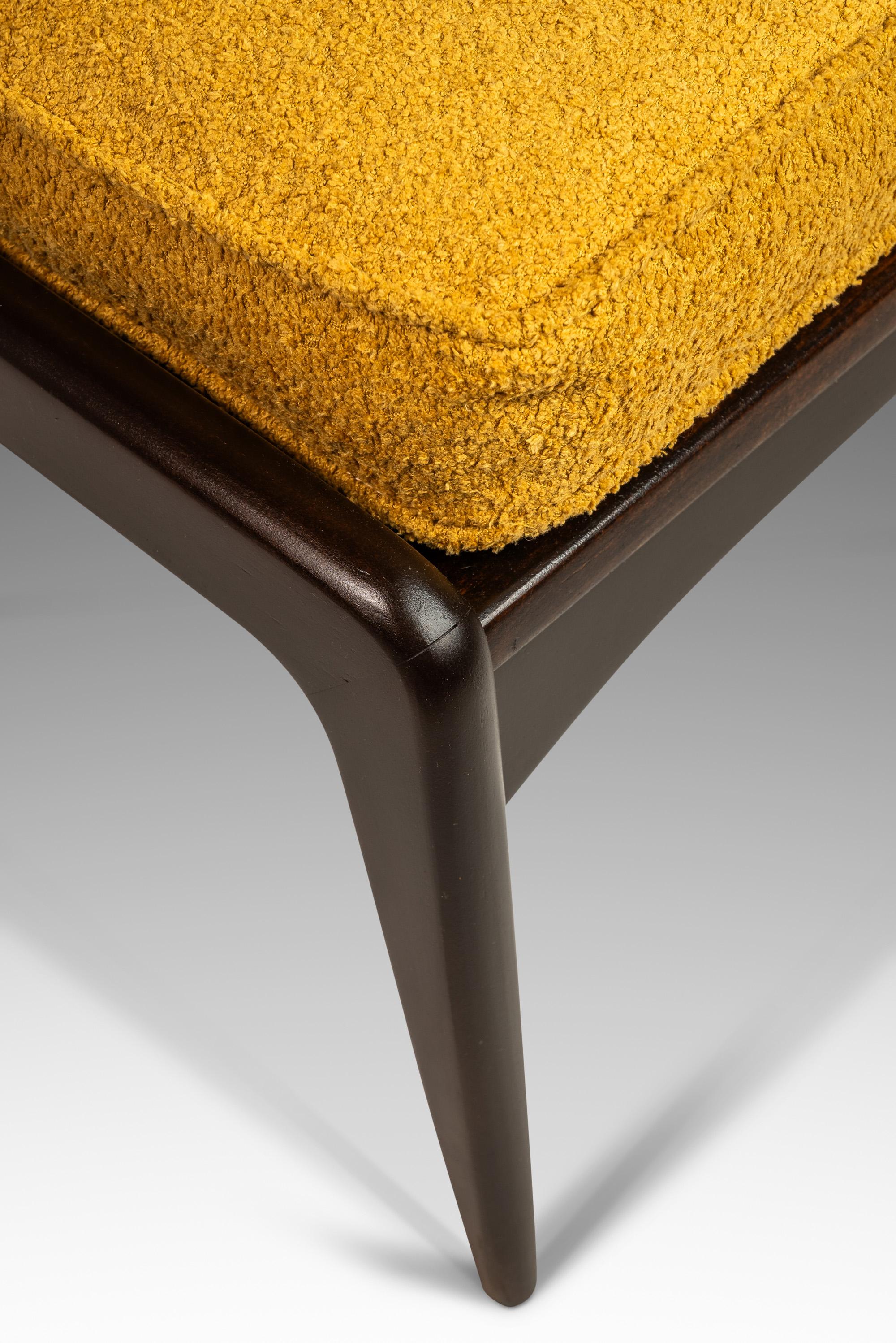 Danish Ottoman in Beech & Bouclé by Ib Kofod Larsen for Selig, Denmark, c. 1960s 8