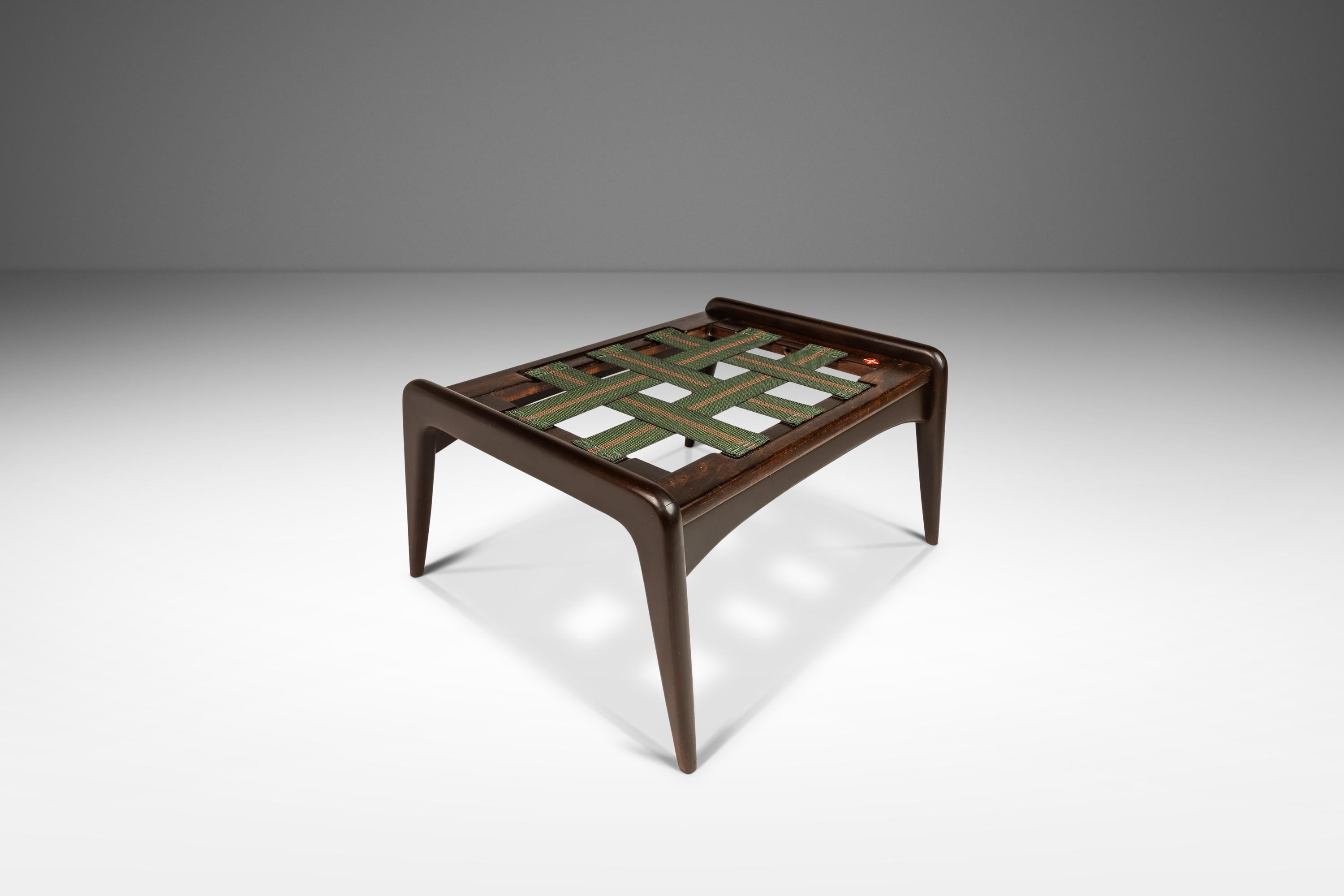 Danish Ottoman in Beech & Bouclé by Ib Kofod Larsen for Selig, Denmark, c. 1960s 1