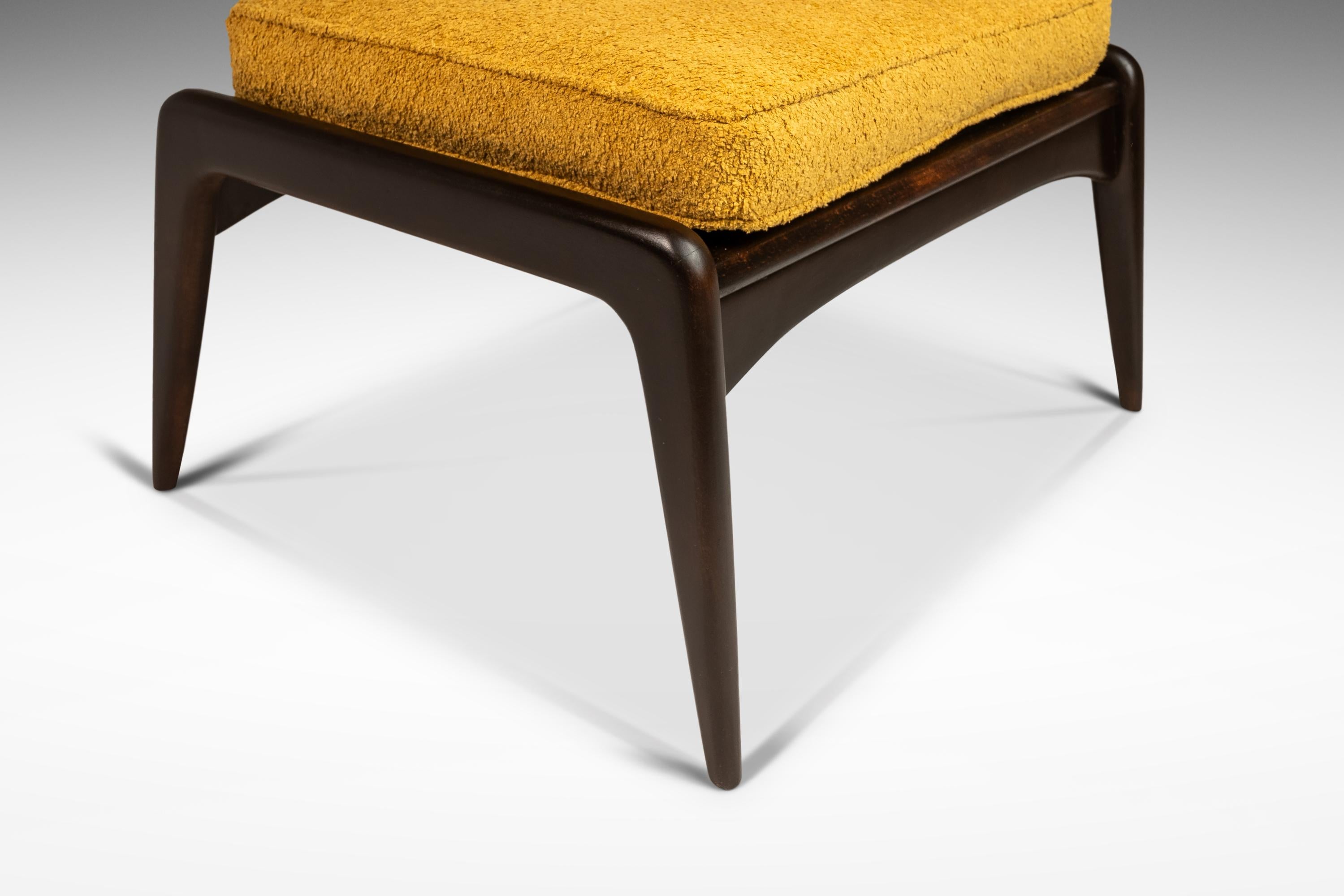 Danish Ottoman in Beech & Bouclé by Ib Kofod Larsen for Selig, Denmark, c. 1960s 2