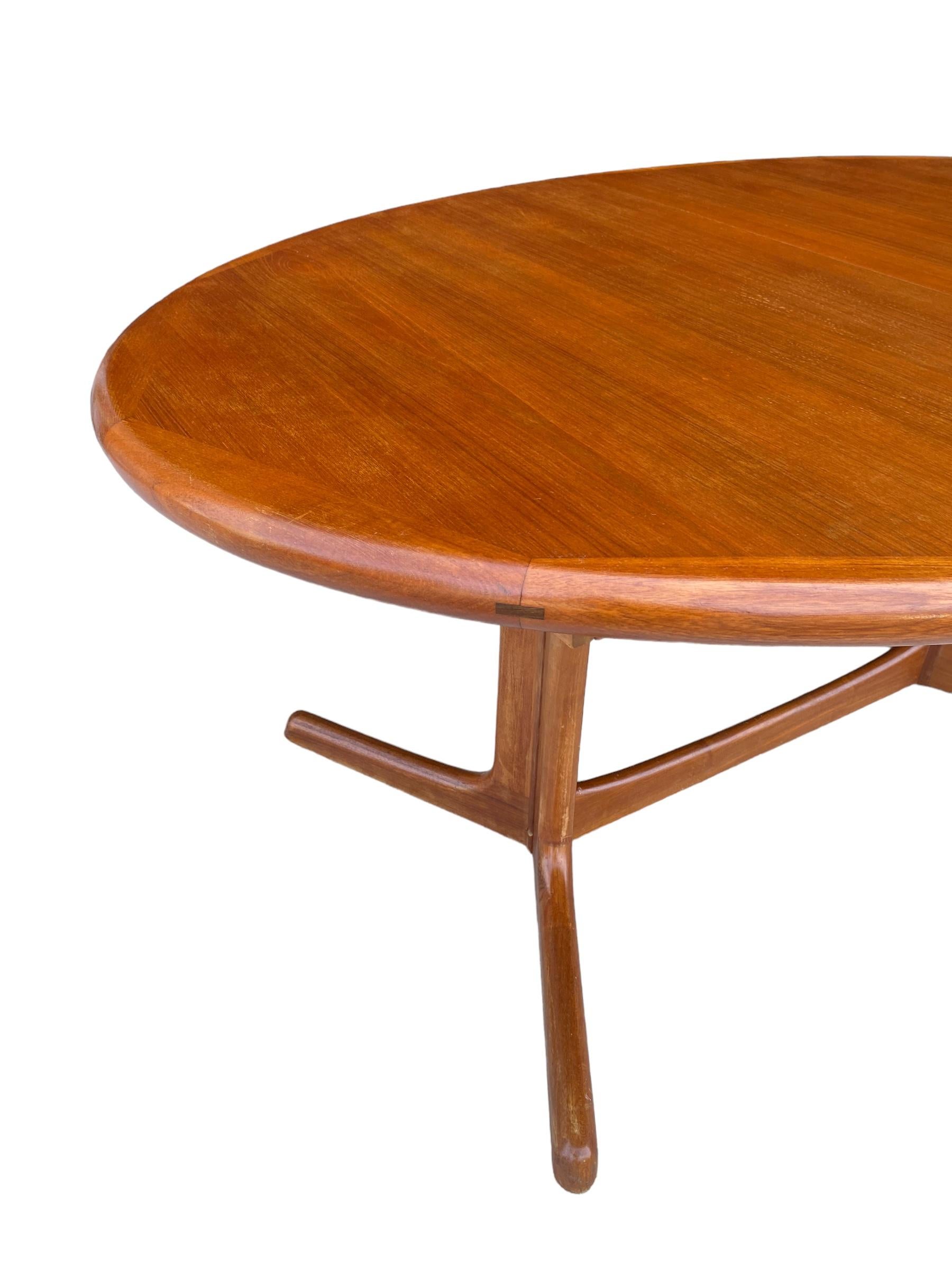 Scandinavian Modern Danish Oval Dining Table in Teak by Dyrlund For Sale