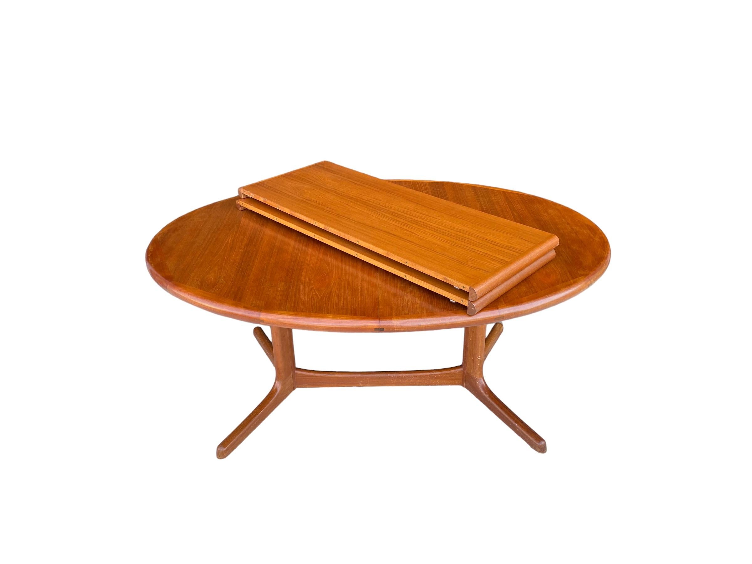 Scandinavian Modern Danish Oval Dining Table in Teak by Dyrlund For Sale