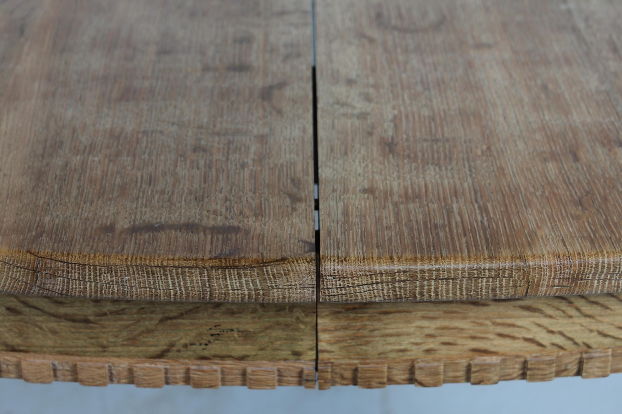 Danish Oval Extendable Dining Table of Oak in Henning  Kjærnulf Style 1970s For Sale 5