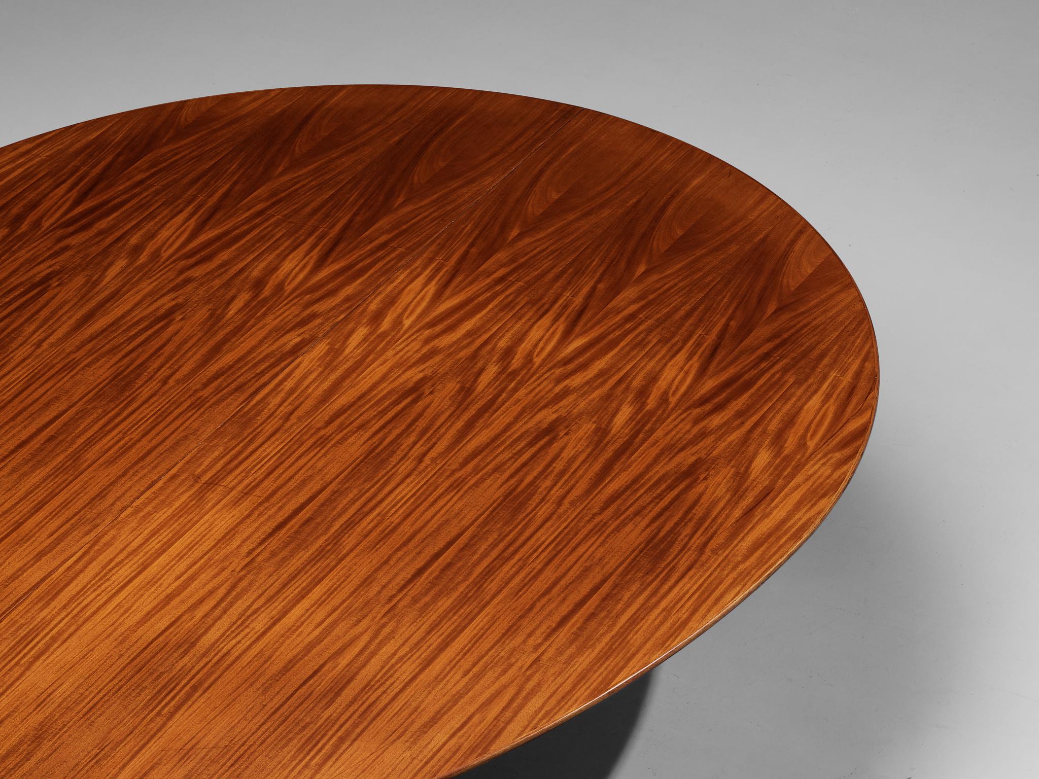 Late 20th Century Danish Oval Large Dining Table in Mahogany