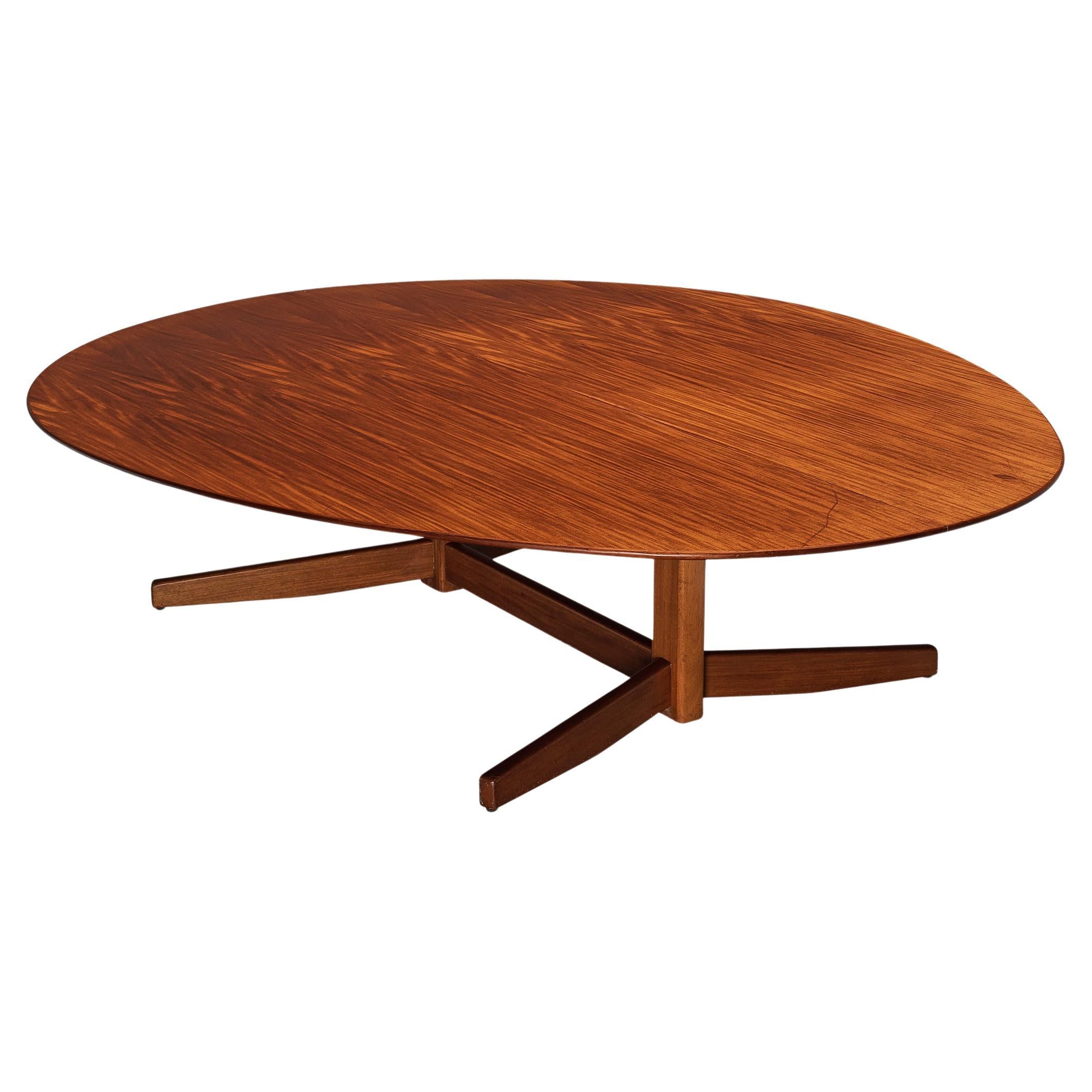 Danish Oval Large Dining Table in Mahogany For Sale
