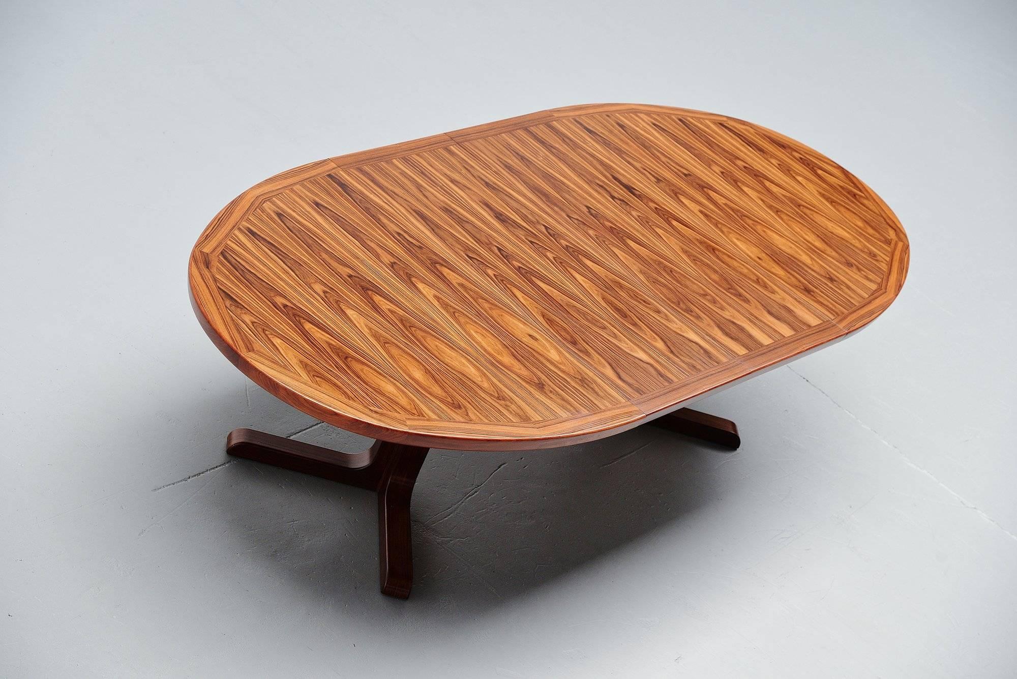 Mid-20th Century Danish Oval Rosewood Dining Table, Denmark, 1960