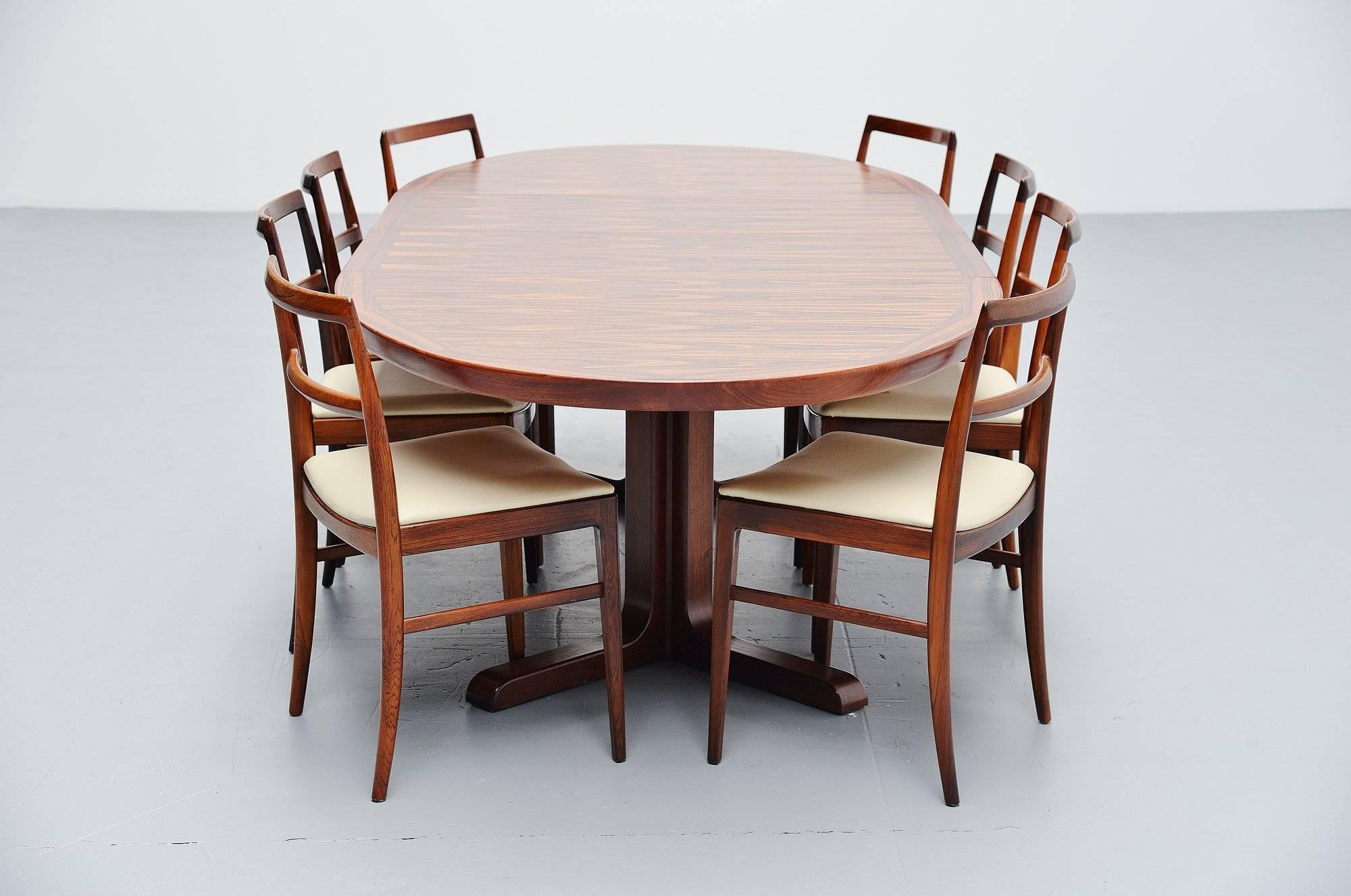 Danish Oval Rosewood Dining Table, Denmark, 1960 2