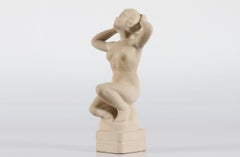 Danish Ove Rasmussen Ceramic Figurine, Young Nude Woman, Denmark Midcentury