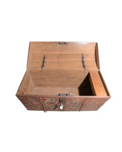 Danish Painted Dome-Top Trunk, Folk Art Blanket Chest, Dated 1810