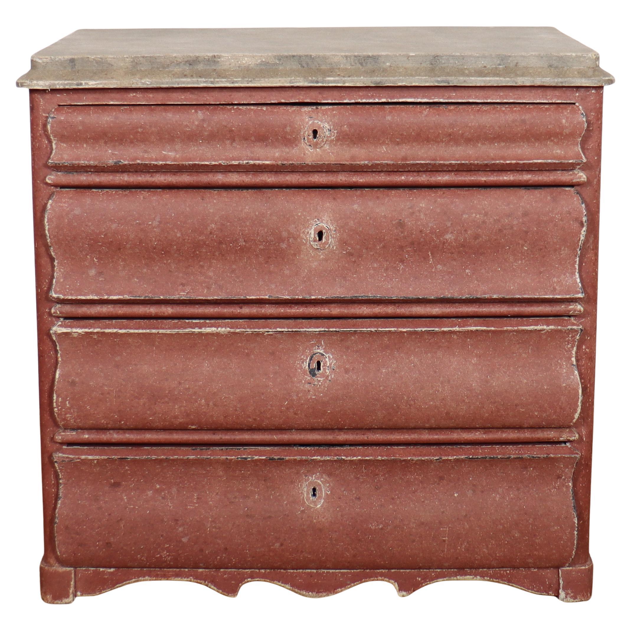 Danish Painted Four Drawer Commode For Sale