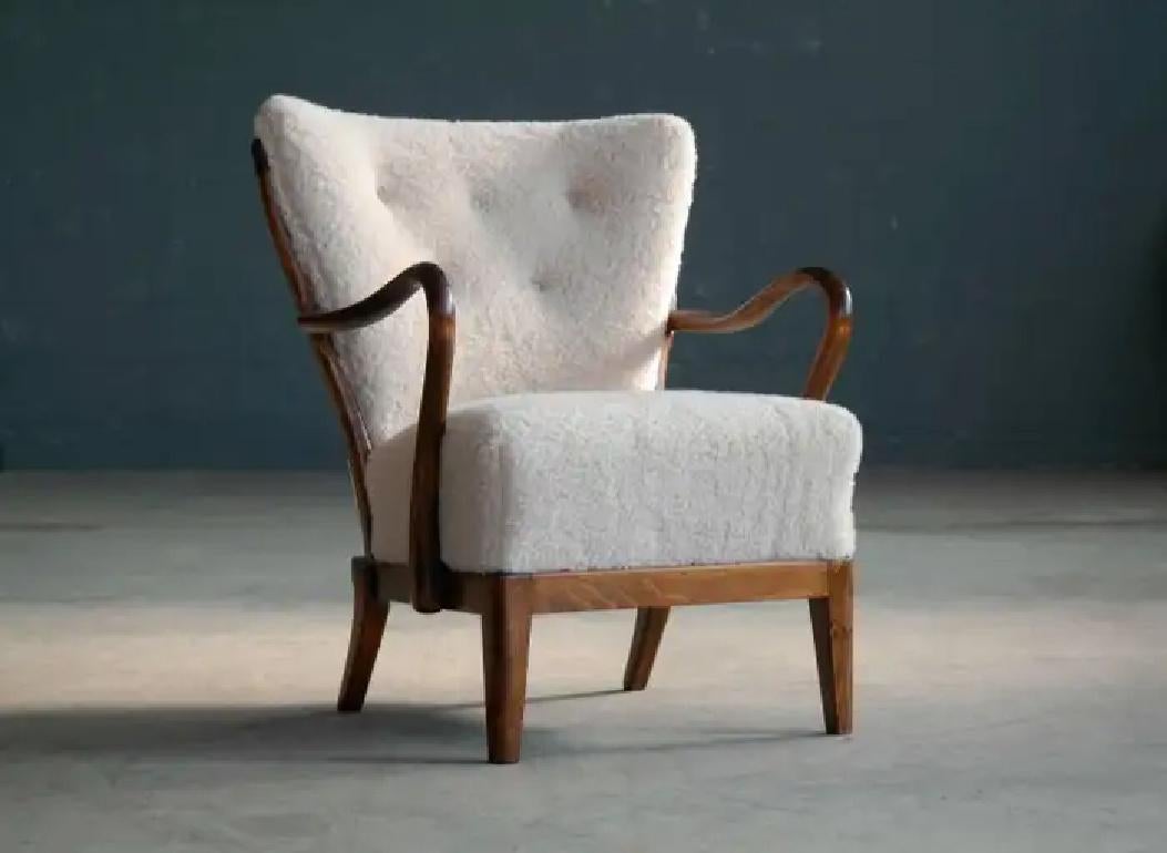 Paire de chaises longues danoises des années 1940 par Alfred Christensen  en vente 2