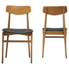 Danish Pair of Danish Sculptural Chairs in Blonde Wood