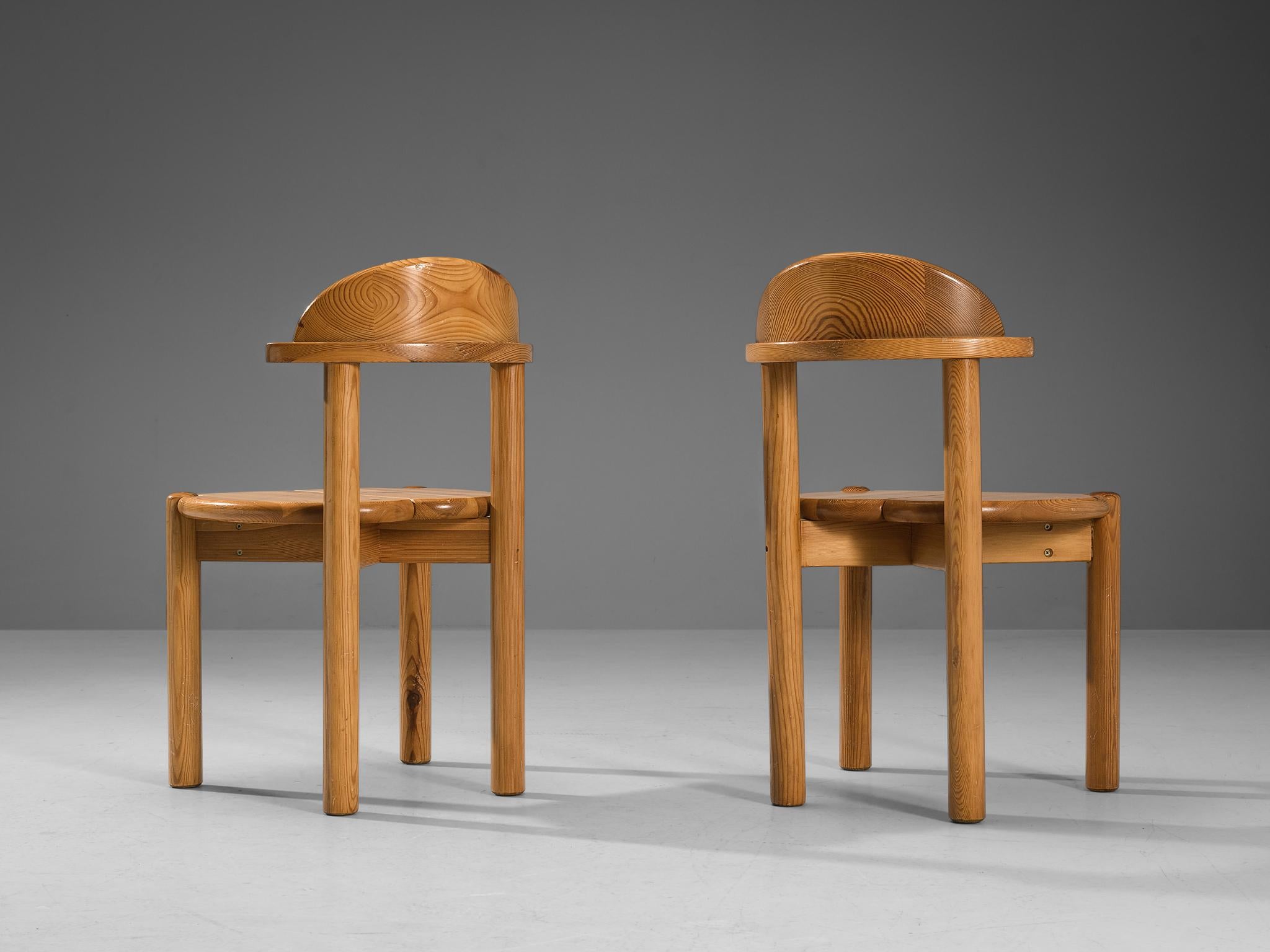 Late 20th Century Danish Pair of Dining Chairs in Solid Pine