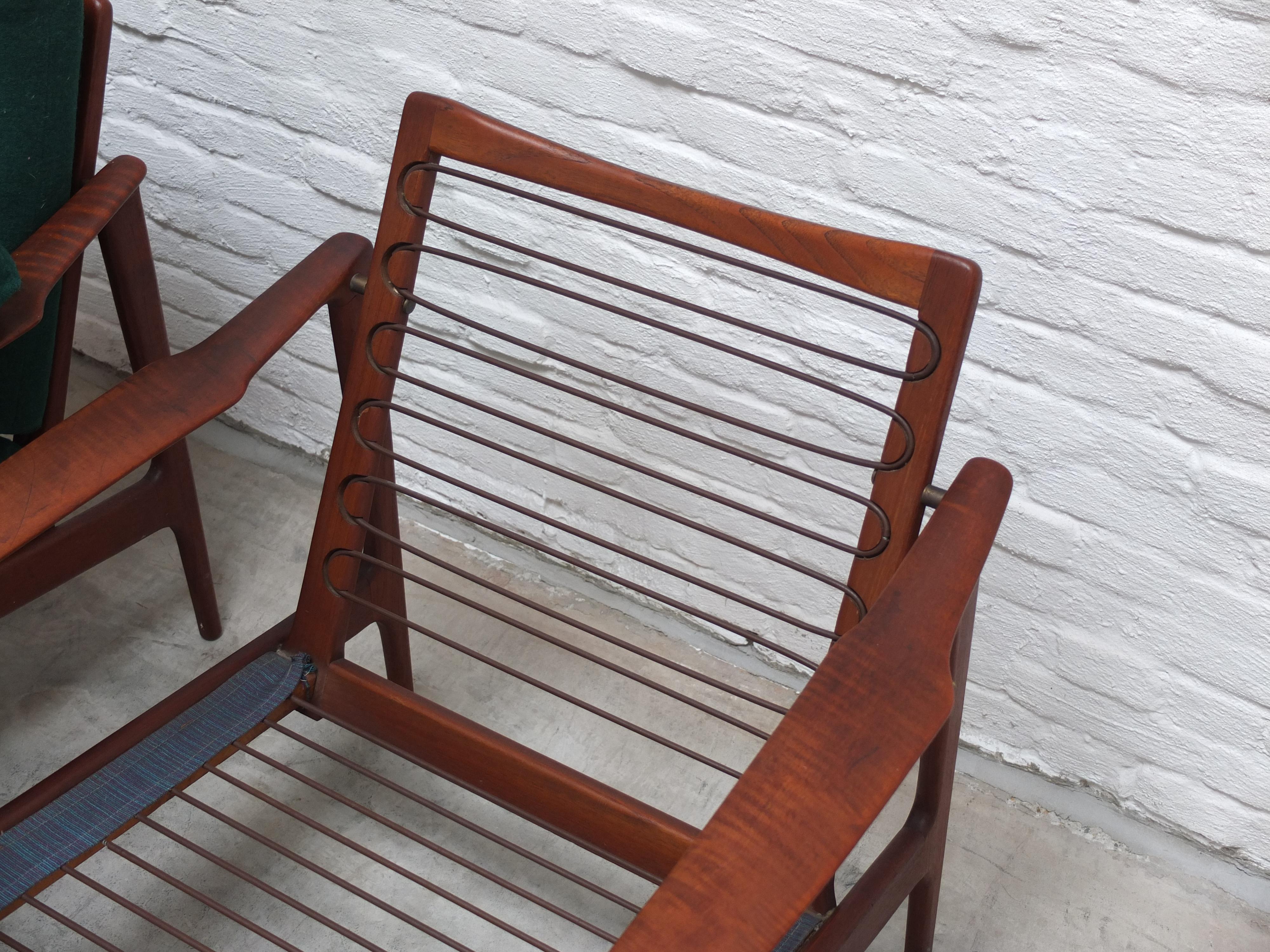Danish Pair of Easy Chairs by Ib-Kofod Larsen for Selig, 1960s 10