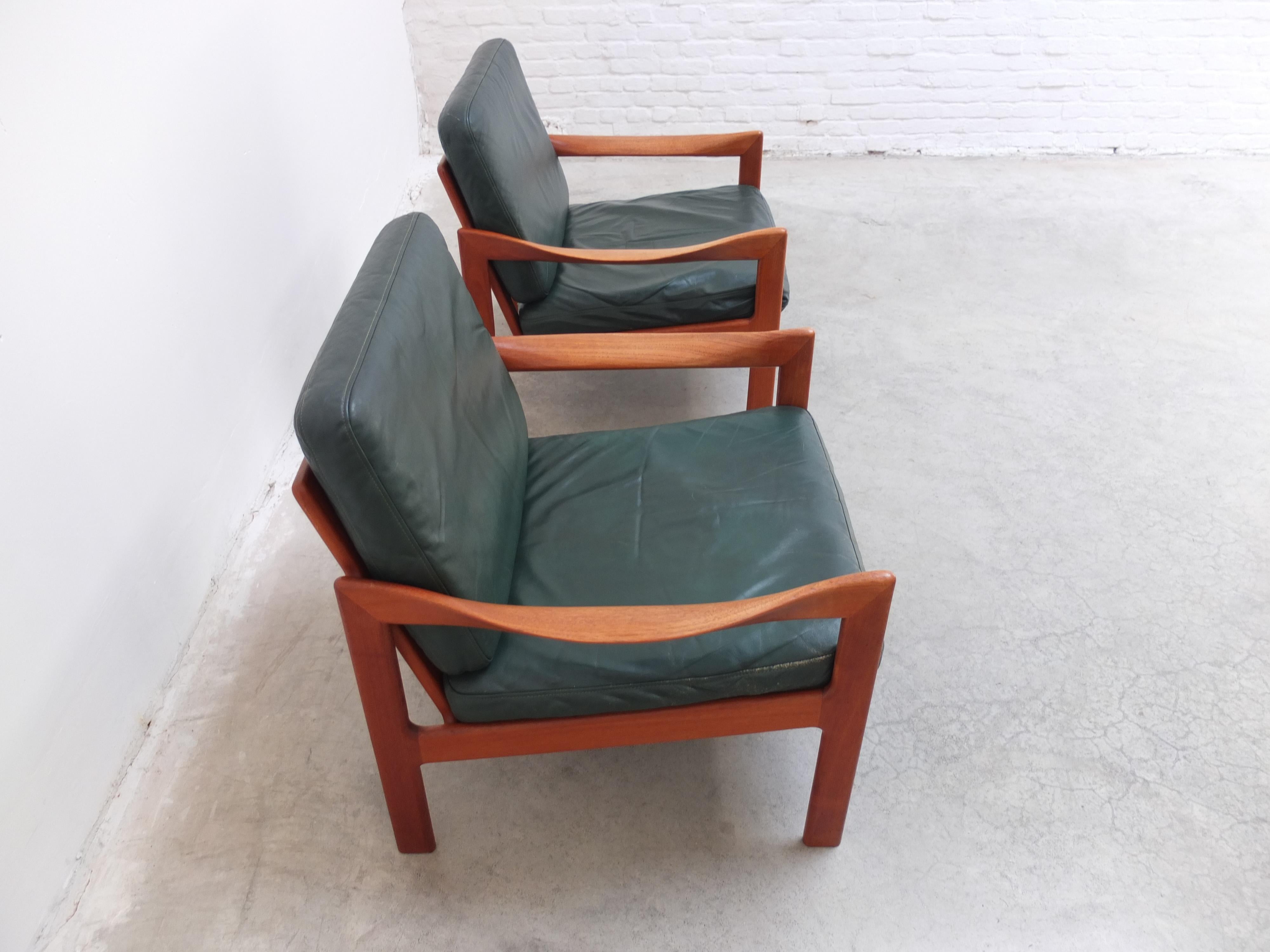 Paire de fauteuils danois par Illum Wikkelsø pour Niels Eilersen, 1960s Bon état - En vente à Antwerpen, VAN