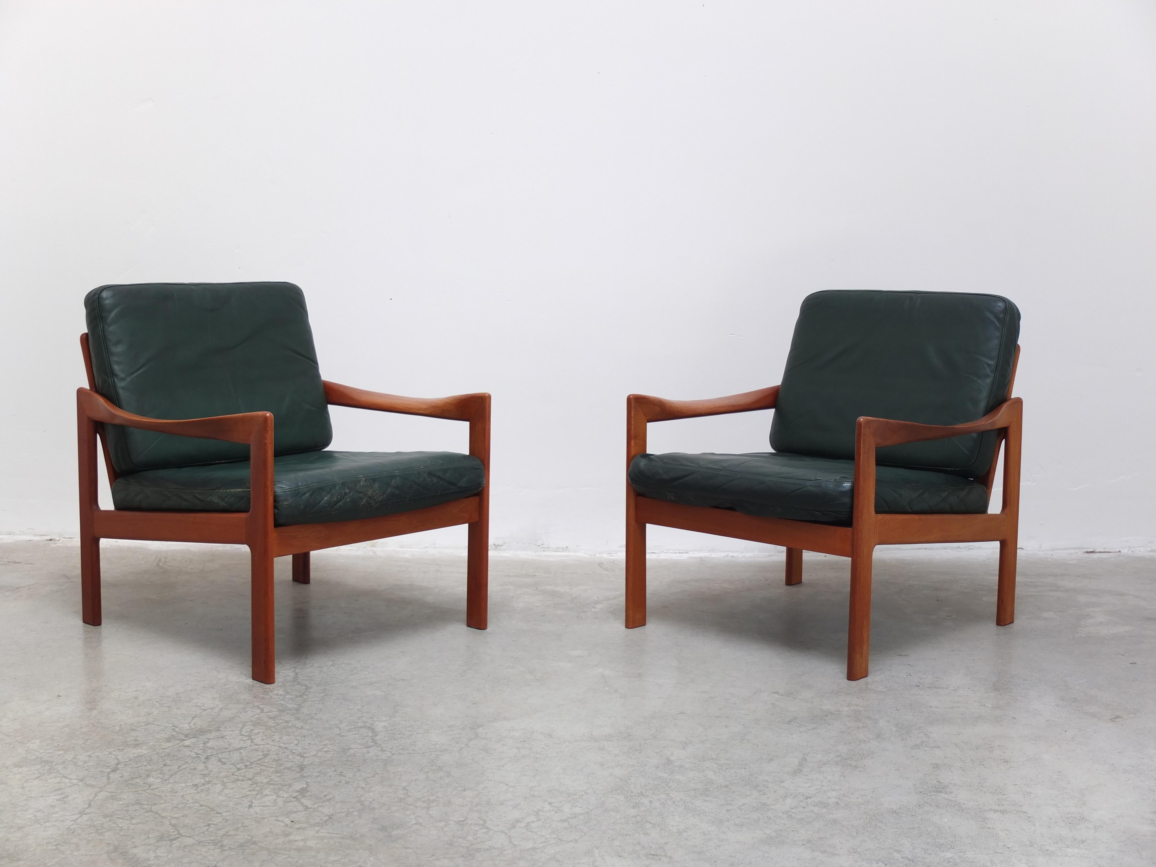 Paire de fauteuils danois par Illum Wikkelsø pour Niels Eilersen, 1960s en vente 1