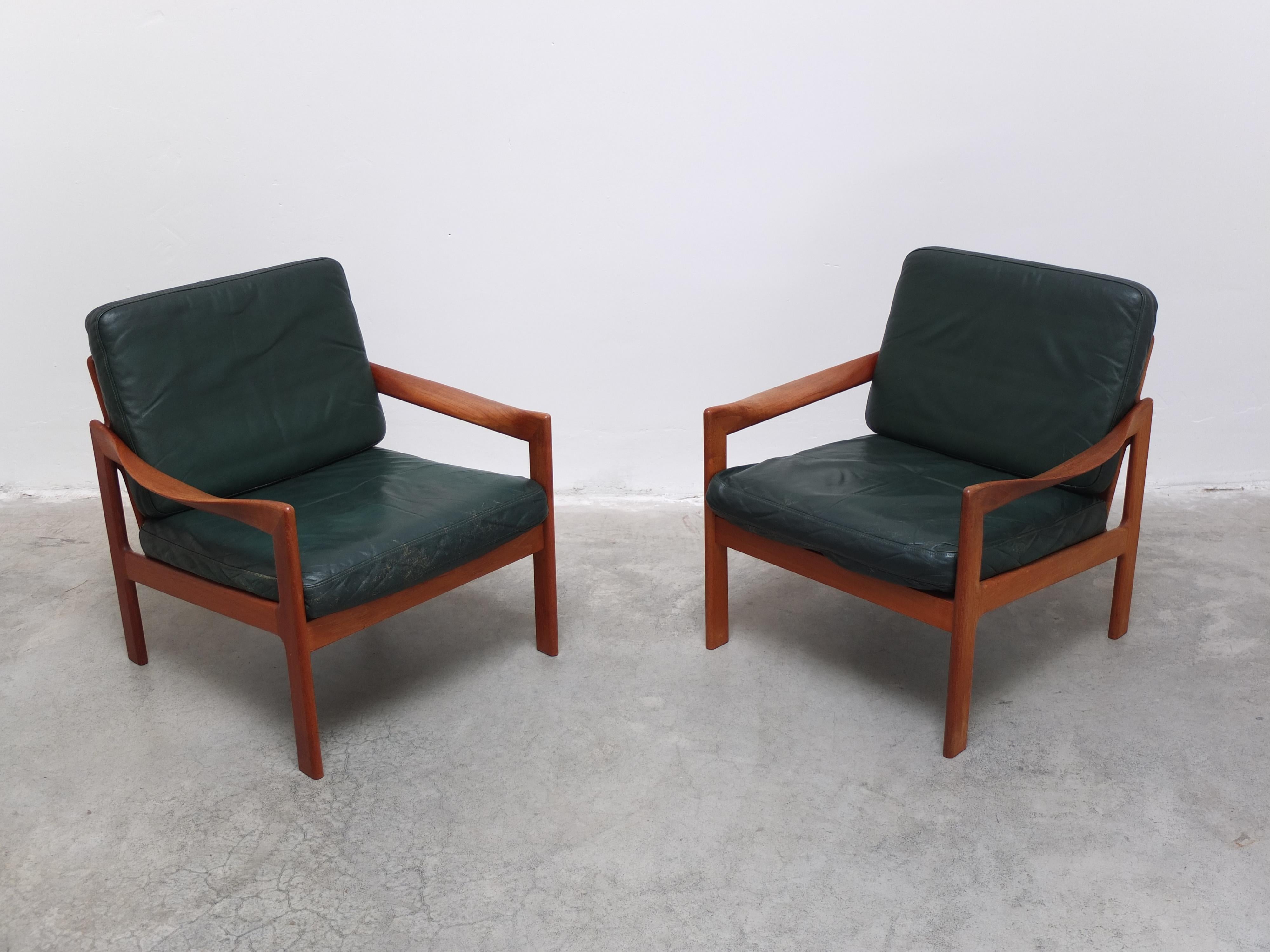 Paire de fauteuils danois par Illum Wikkelsø pour Niels Eilersen, 1960s en vente 2