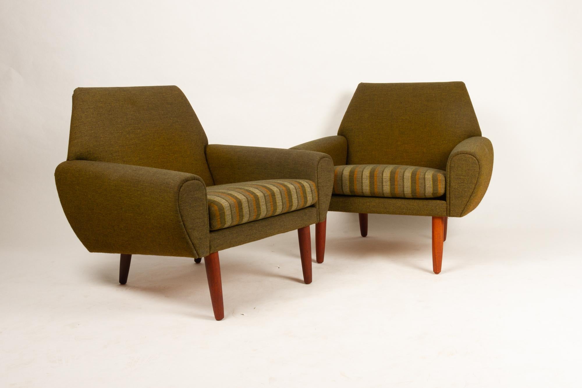 Mid-20th Century Danish Pair of Lounge Chairs by Kurt Østervig, 1960s