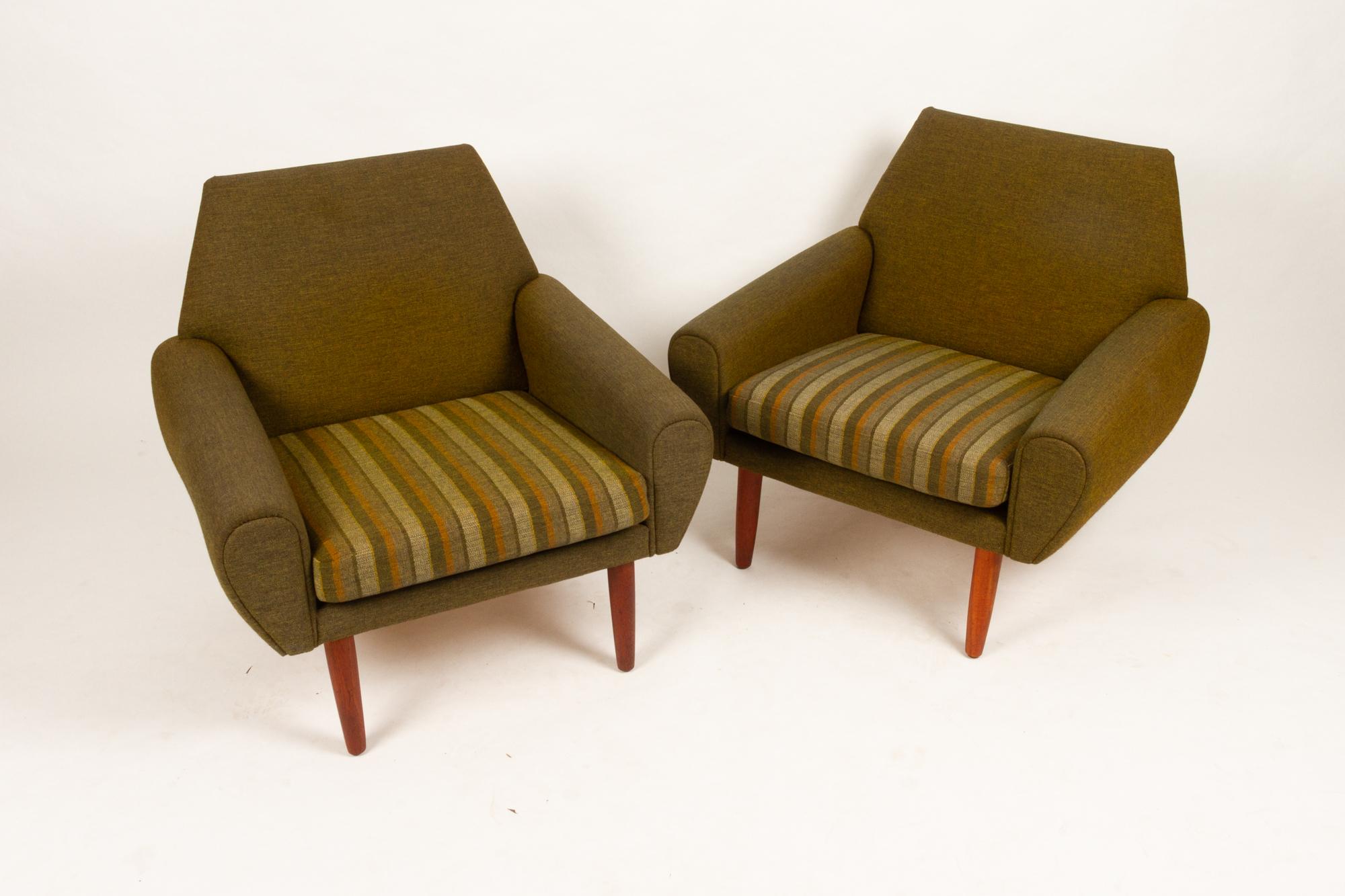 Danish Pair of Lounge Chairs by Kurt Østervig, 1960s 1