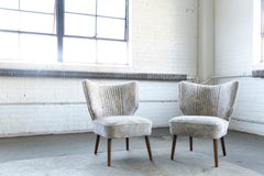 Danish Pair of Midcentury Slipper or Cocktail Lounge Chairs, 1950's