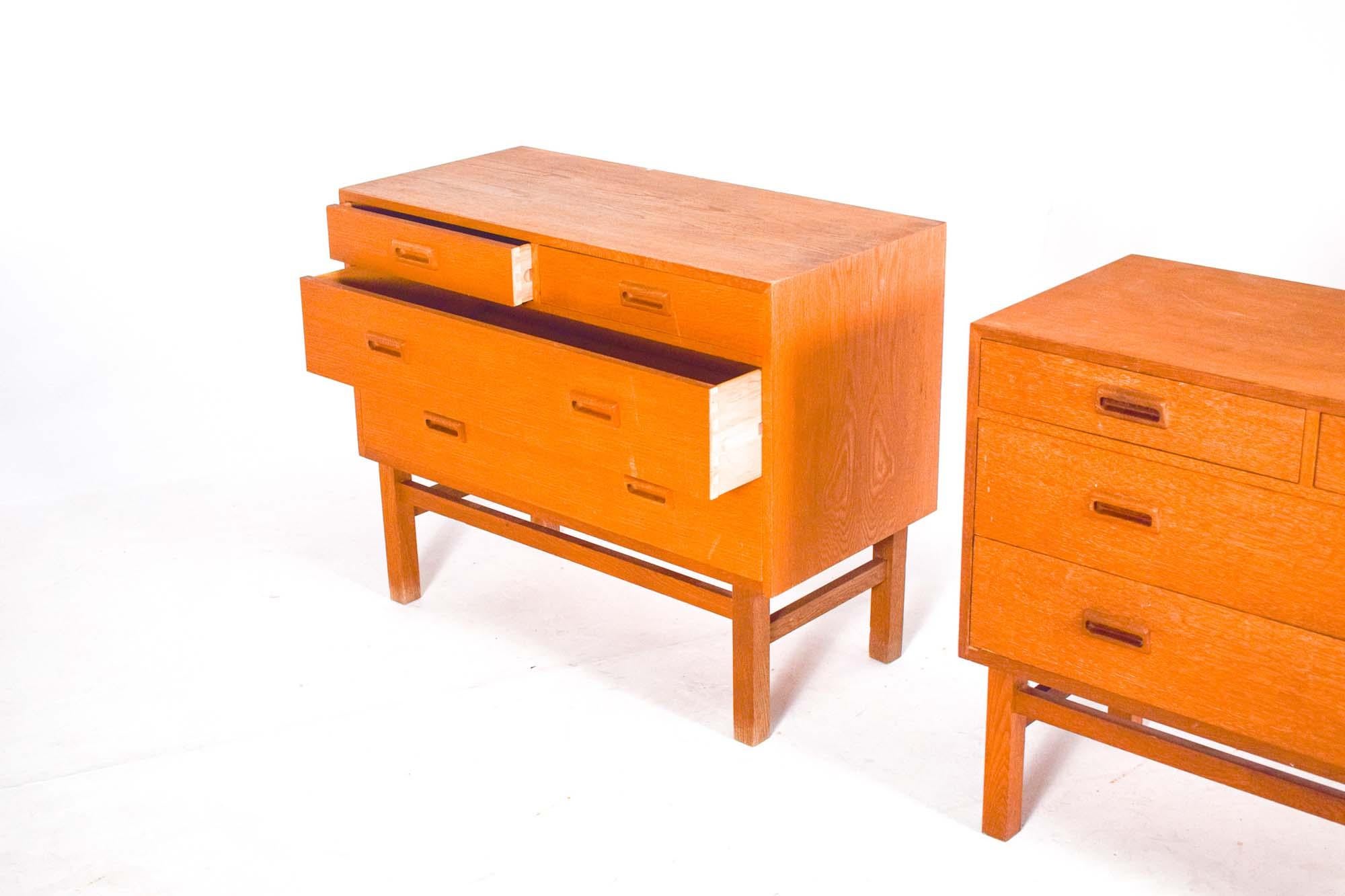 Danish Pair of Oak Chest of Drawers Holger Jensen for FDB Møbler In Good Condition In Lisboa, Lisboa