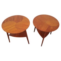 Danish Pair of Round Side Tables