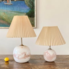 Danish Pair of Sakura Art Glass Lamps by Michael Bang for Holmegaard
