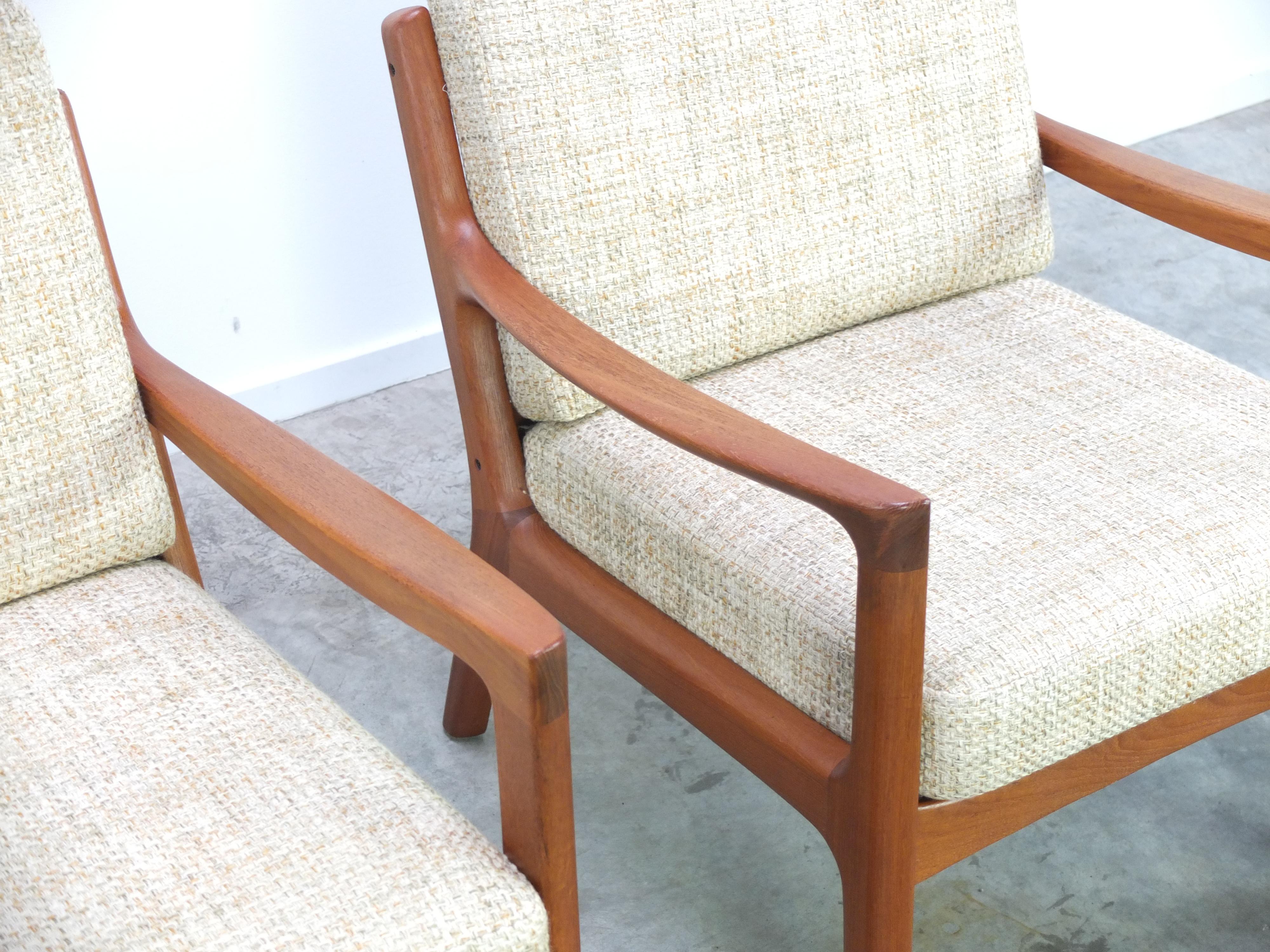 Danish Pair of 'Senator' Easy Chairs by Ole Wanscher for Cado, 1951 In Good Condition In Antwerpen, VAN