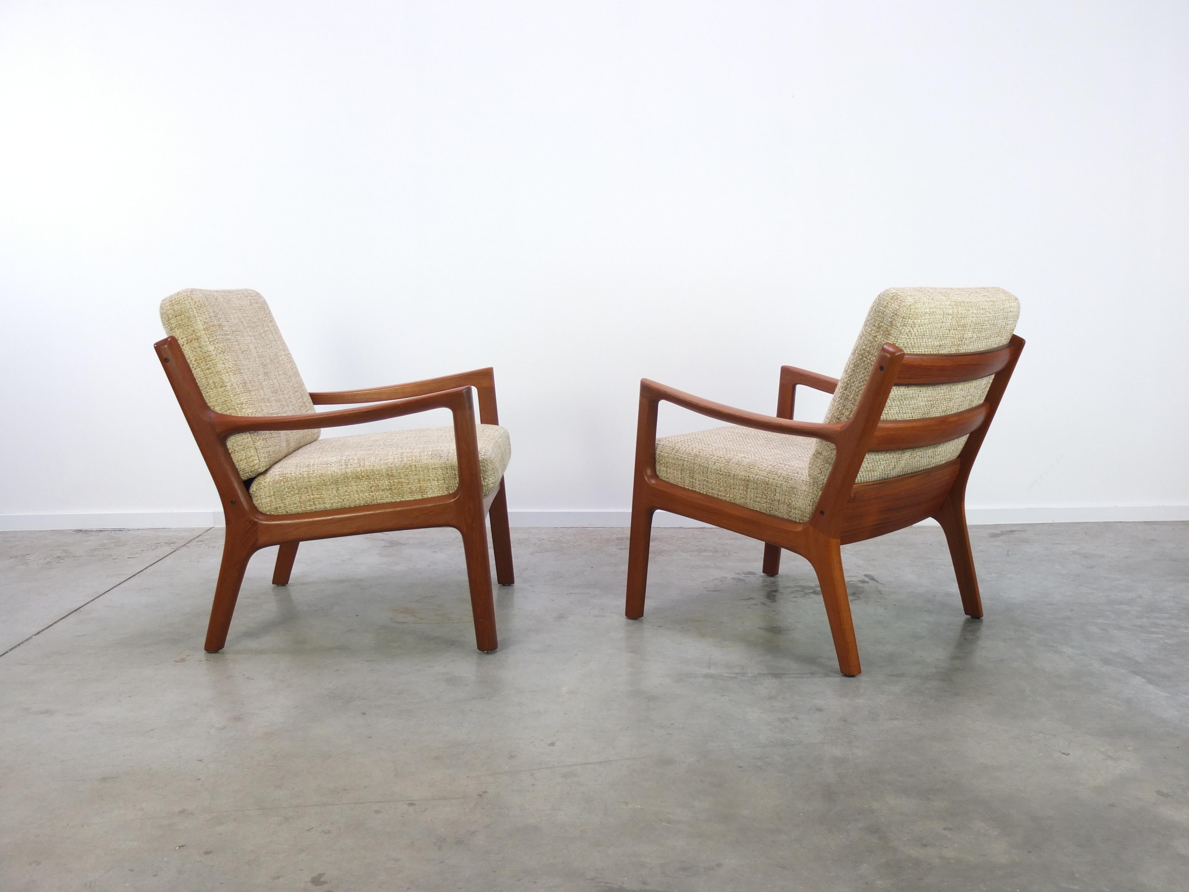 Danish Pair of 'Senator' Easy Chairs by Ole Wanscher for Cado, 1951 1